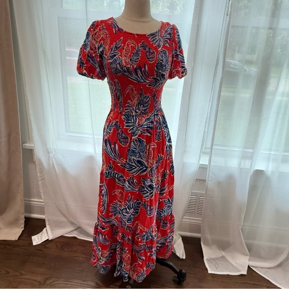 Sincerely Jules Floral Midi Dress Size Medium EUC - Picture 3 of 8